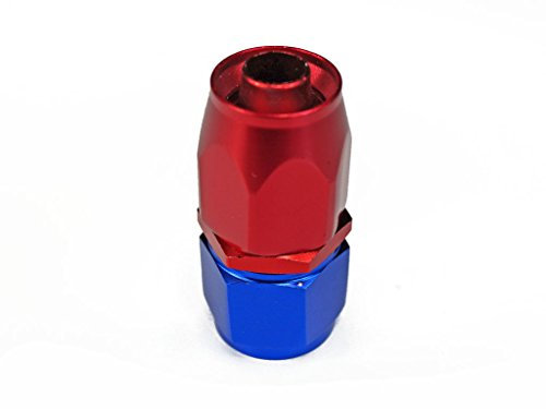 Alu-Fitting AN8, Dash8, D-08, 3/4 Zoll 16UNF Schraub Verbinder - Anschluss gerade - eloxiertes Aluminium in Rot/Blau