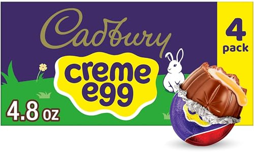 CADBURY CREME EGG Chocolate with Fondant, Easter Candy Eggs, 1.2 oz (4 Count)
