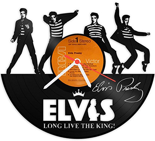 GRAVURZEILE Wanduhr aus Vinyl Schallplattenuhr Elvis Presley Upcycling Design Uhr Wand-Deko Vintage-Uhr Wand-Dekoration Retro-Uhr Made in Germany