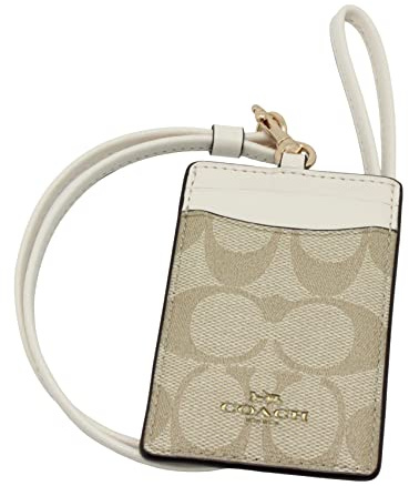 Coach Signature PVC Lanyard Light Khaki Kreide f63274