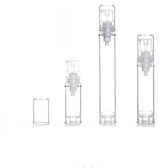 6PCS Airless Pump Bottle-Empty Refillable Black Airless Vacuum Pump Cream Lotion Make Up Bottle Toiletries Liquid Container Lightweight Leak Proof & Shockproof Travel Container(Transparent) (5ml)