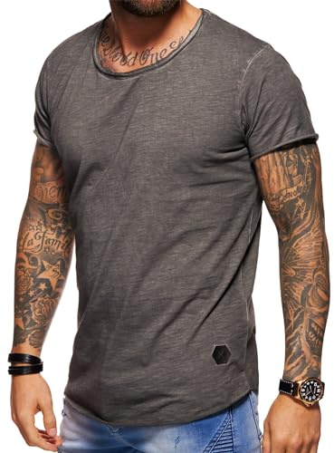 behype. Herren Oversize Kurzarm Basic T-Shirt Rundhals O-Neck 20-1730