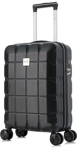 ATX Luggage 55x36x20cm Cabin Suitcase Super Lightweight Small Suitcase Approved for 100+ Airlines Including EasyJet, Ryanair, British Airways & Virgin Atlantic (Black, 21Inches, 33Liter)
