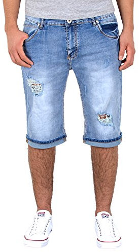 ESRA Herren Jeans Shorts Herren Kurze Hosen Herren Kurze Jeans Hose Bermuda Shorts Sommer Hose AS431