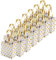 FOGAWA 12 PCS Geschenktüten Gold Geschenktaschen Klein Geschenktüten Tragetaschen Papier Tüten Papiertaschen mit Henkel für Geburtstag Hochzeit Party Halloween Weihnachten (15 x 14 x 7cm)