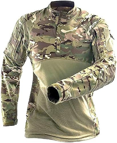 HANSTRONG GEAR H World EU Männer taktischer Kampf Jagd Military Langarm-Shirt mit Reißverschluss MC (M)