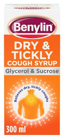 Benylin Dry & Tickly Cough Syrup - Targeted Relief for Your Cough - Cough Medicine for Adults & Children - 300 ml
