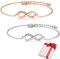Crazy-m 2pcs Pärchen Armbänder,Infinity Armbänder Damen Armband Silber/rosegold Funkeln Kubisches Zirkonia Kuss Armband Akzent Unendlichkeit für Immer Armbänder für Damen