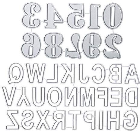 36 Stück Stanzschablone Groß-Buchstaben+Zahlen Set Metall Stanzformen Grosse Alphabet Silber Stanzschablonen für DIY Cutting Dies Scrapbooking Album,Schneiden Schablonen Papier Karten Sammelalbum Deko