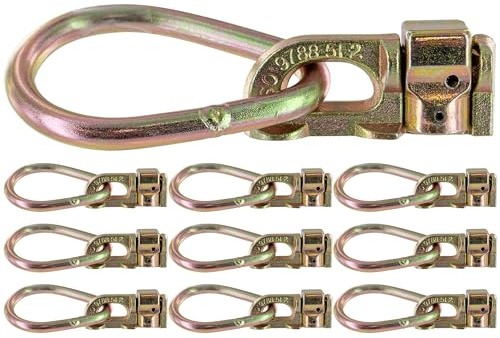 US Cargo Control Double Stud L Track Fitting with Pear Link, Use with L Track Rails in Your Truck Or Trailer to Create Instant Tie-Down Anchor Points, Working Load Limit of 1,666 Pounds, 10 Pack