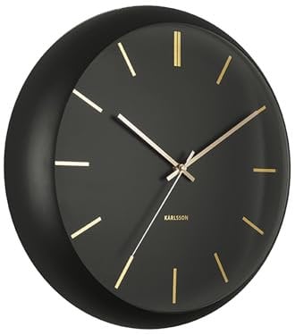 [DL] Wall Clock Globe Black, Design Armando Breeveld D. 40cm, H. 12cm, Excl. AA Battery -