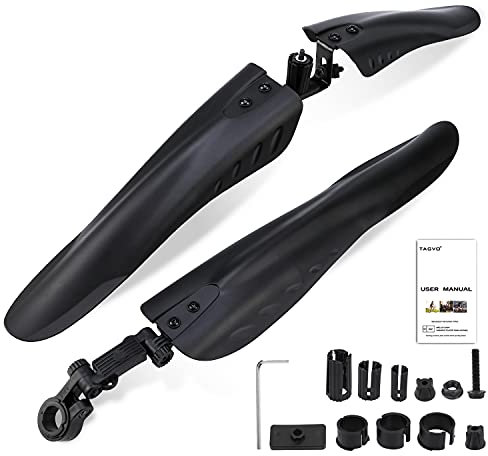 TAGVO Fahrrad Schutzbleche Set für 24/26/27.5 Zoll, Universal Full Cover Thicken Widen Bike Kotflügel Set, Mountainbike MTB Kotflügel vorne und hinten Verstellbare Fahrradkotflügel-Schmutzfänger