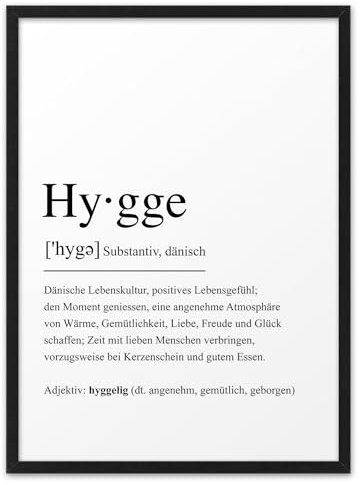 HYGGE I DEFINITION | ABOUKI Kunstdruck | Einzugsgeschenke Haus Einzugsgeschenke Wohnung Einweihungsgeschenk Richtfest Mitbringsel Zuhause Bild Geschenkideen Einzug | DIN A4 ohne Rahmen