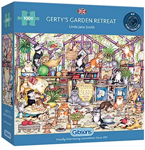 Gibsons Gerty's Garden Retreat 1000 Teile Nachhaltiges Puzzle Premium 100% Recyclingbrett | Tolles Geschenk für Erwachsene Spiele