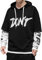 KENAIJING Felpa da Uomo con Cappuccio Harajuku Stile di Strada Patchwork Sweatshirt Stampa Cotone Pullover (Nero, 4XL)