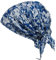 Cool4 Sommer Kopftuch Strand Bandana Meer Beanie Sonne Sonnenschutz Mütze Chemo Cap A04 (Jeansblau elegant weiß geblümt)