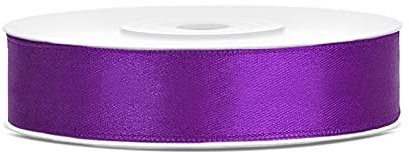 Satinband Polyester Schleifenband Seidenband Geschenkband 6/12/25/38/50/100 mm x 25 m (Größe 12mm x 25m - Farbe Violett)