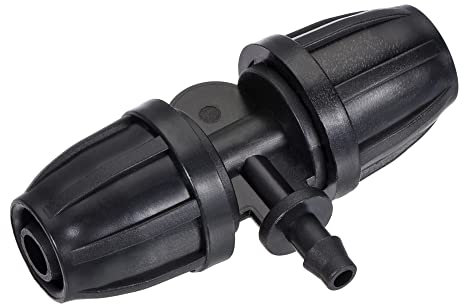 sourcing map Goteo Riego Púas T 3 Vías Montaje 8mm a 4mm ID Tubería para Jardín Goteo Cinta Tubería Aspersor Sistema Negro Paquete de 20