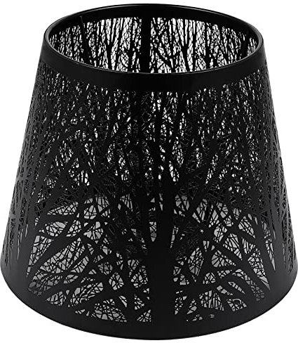 OSALADI Decor Pattern Metal Lampshade E27 Tree Shadow Small Decorative Lamp Shades Wrought Iron Clip On Mini Black Lampshade Light Covers for Table Chandelier Wall Floor Lamp Home Bedside Tree