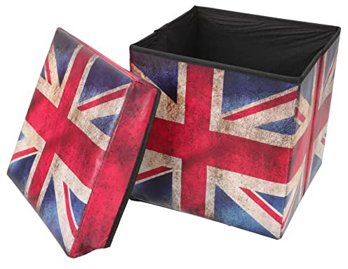 Cabilock Aufbewahrungsbox Mit Union Jack- Aufbewahrungsfunktion Fußhocker Großes Fassungsvermögen Für Jungen Und Mädchenzimmer Schrank