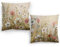 LUEAXRG Blumen-Kissenbezüge Set mit 2 Kissenbezügen 45 x 45 cm abstraktes Blumen Aquarell Dekoration gelbe Kissenbezüge quadratisch weich Bauernhaus Kissenbezüge für Couch Sofa Bett Auto