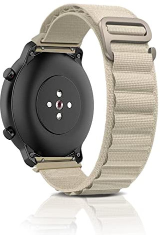 ZoRoll 22mm Bracelet pour Amazfit Bip 6/Bip 5/Balance/GTR 4/GTR 3 Pro/GTR 3/GTR 2e, Nylon G-Hook Longueur Réglable Bracelet de Rechange pour Amazfit Cheetah/Stratos 3/2/2s/Stratos - Blanc