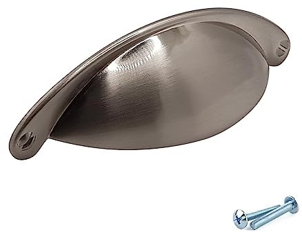 M4TEC Coquille Coupe Cuisine Armoire Porte Poignées Placard Tiroir Chambre Meubles Tirer Inox Brossé. Série VD9: Entraxe 64 mm