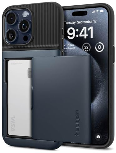 Spigen Slim Armor CS Hülle Kompatibel mit iPhone 15 Pro -Metal Slate