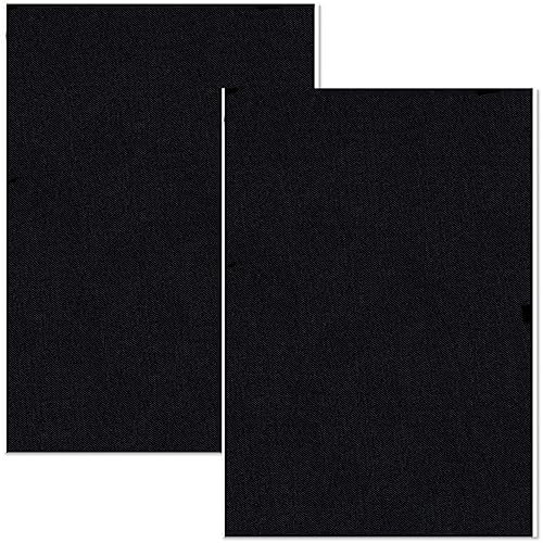 2 Stück Leinen Selbstklebende Stoffe Patches,Leinenstoff Reparatur Patches,Leinen-Reparaturflicken,Reparaturflicken für Reparieren Sie Löcher,Sofas,Kleidung,Autositze,Daunenjacke,20x25 cm,Schwarz