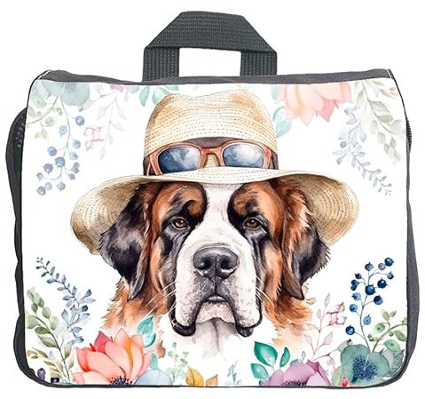 Cadouri Hundezubehörtasche mit Bernhardiner - Aufbewahrungstasche mit Hunderasse für Hundebesitzer - originelles Geschenk - handgefertigt