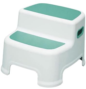 LOVIVER Tritthocker, doppelter Tritthocker für Kleinkinder, Mehrzweck für Töpfchen, Zwei-Stufen-Hocker für Kinder, tragbarer Fußhocker für Schlafzimmer, Seegrün