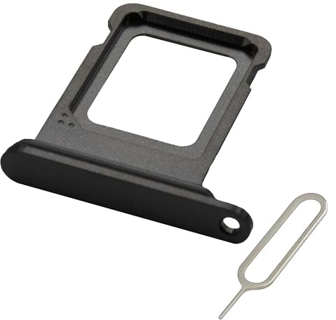 MMOBIEL SIM-Kartenhalter Kompatibel mit iPhone 15 Pro/15 Pro Max - SIM-Tray - SIM-Kartensteckplatz - SIM-Kartenhalter Ersatz - Inkl. SIM-Nadel und wasserdichtem Gummiring - Schwarz
