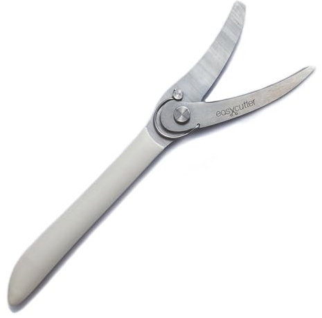 Easycutter - Pizzaschere, Pizzaschneider mit Extra Scharfer Edelstahlklinge, Multifunktionale Küchenschere, Hochwertiges Essbesteck, Lebensmittelqualität (Weiß)