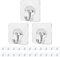 Self Adhesive Hooks,25 Pack Heavy Duty Adhesive Wall Hooks, Max 10KG/22lb,Nail Free Sticky Hangers,for Bathroom, Kitchen, Towels, and More