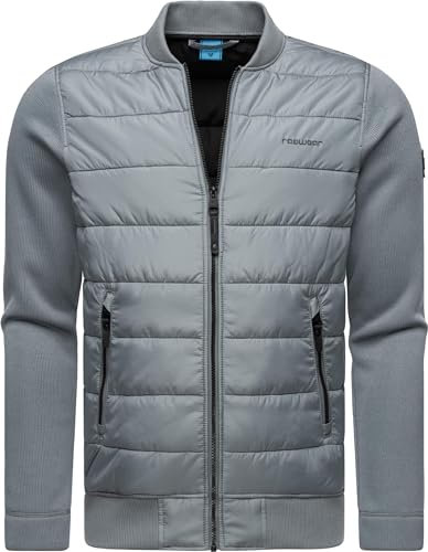 Ragwear Herren Übergangsjacke leichte Steppjacke kurz mit Rippstrick-Ärmeln Hallmar Grey Gr. XXL