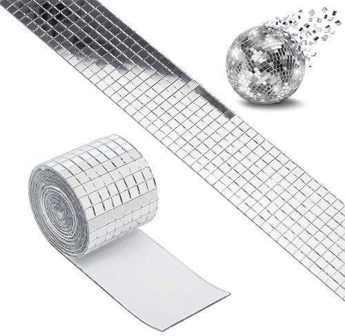 NICEIN®2880 Pcs - DIY Handwerk Dekoration - Spiegelfolie selbstklebend - mosaikfliesen | Mosaiksteine zum basteln - peel and stick tiles | Spiegel mosaik selbstklebend deko für Discokugel (5mm)