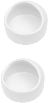 SUPVOX 2pcs Small Pet Ceramic Bowl Hamster Feeding Bowl Tilt-resistant for Gerbils Mice Guinea Pigs Birds Supplies