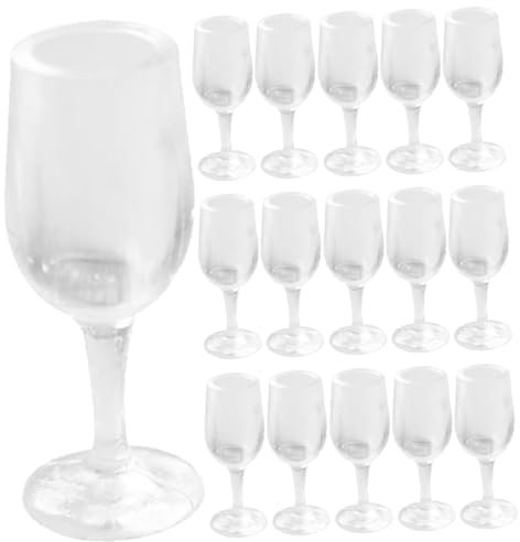 Hohopeti 20 Stück Puppenhaus Miniatur Cocktailbecher Miniaturbecher Dekorative Miniaturen Miniatur Weingläser Puppen Cocktailgläser Mikro Landschaftsgläser Mikro Landschaftskelch