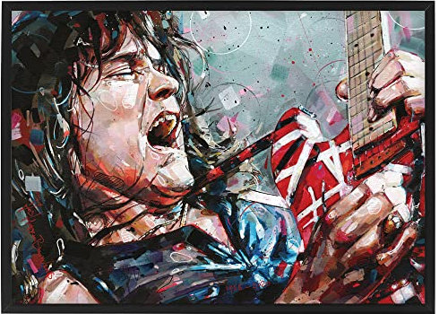 Eddie van Halen Poster 42x29,7 cm (DIN A3) - gerahmt & signiert