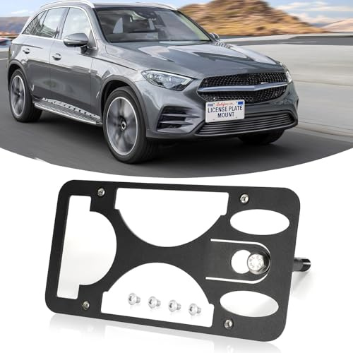 Front Bumper License Plate Mounting Bracket Compatible with Mercedes-Benz GLC 2016-2022, Front License Plate Bracket