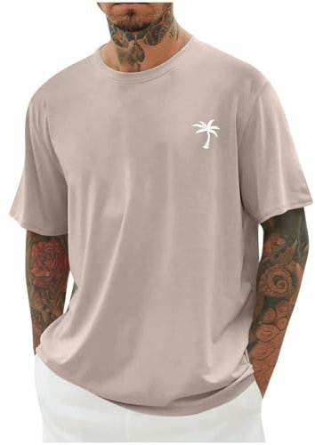 Oversized, maglietta da uomo a maniche corte, scollo rotondo, estivo, alla moda, con motivo a palma, stampa vintage, stampa streetwear, maglietta da uomo, maglietta sportiva palme angels, maglietta