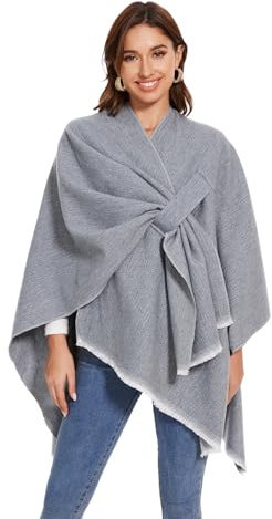 Colornial Écharpe Élégante pour Femme Ouverture Frontale Poncho Doux, Convient pour Le Printemps, l'Automne et l'hiver