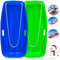 AKLIFFE Schlitten Bob Schlitten Kinder mit 2 Zugseil, 89 cm Bob Schlitten Erwachsene zum Rodeln mit Handgriffe für Unisex Kinder Erwachsene Wintersport (Blau+Grün)