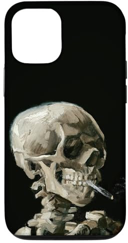 Hülle für iPhone 12/12 Pro Van Gogh Painting Head Of Skeleton Zigarette Art Phone Cover