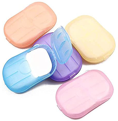 5 Boxes 500 Sheets Colorful Disposable Soap Paper Hand Cleaner Fragrance Mini Color Soap Paper for school Indoor, Outdoor, Travel, Camping Hiking,Paper Soap,Travel Soap,Foot Hand Care