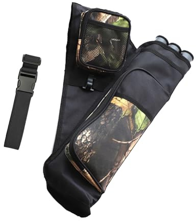 KURUGEILI Sac de transport à 3 tubes avec poches, ceinture réglable pour la chasse, la pratique sur cible et le tir en plein air, convient aux jeunes et aux adultes
