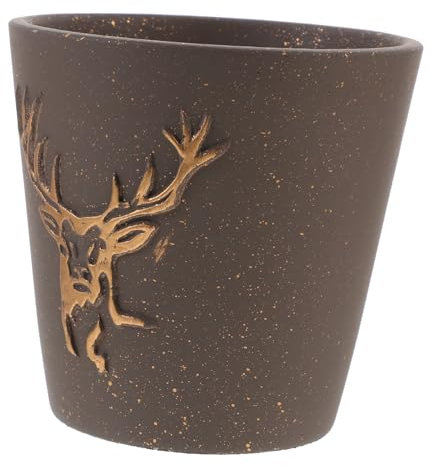 Yardwe Pot De Fleurs Élégant en Ciment Noir Africain Idéal pour Lintérieur Et Lextérieur