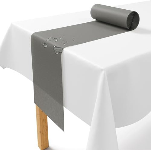 Vlies Tischläufer Hellgrau [30cm x 25m] - Einweg Tischband als edle Tischläufer Tischdeko für Hochzeit, Kommunion, Taufe, Geburtstag, Weihnachten und Biertisch Feste