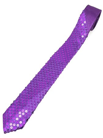 Cadoline Cravatta da uomo in poliestere con paillettes, per travestimenti, 38 x 8 cm