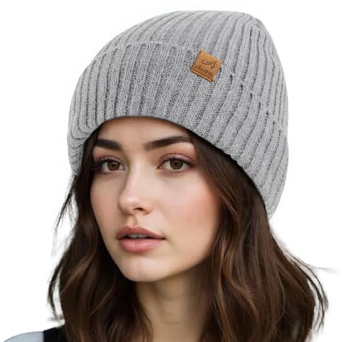 ACUSHLA Windproof Waterproof Cuffed Beanie, Thermal Fleece Lined Winter Hat | Waterproof windproof beanie with thick fleece lining and thermal warmth for skiing, hiking, running, cycling outdoor use